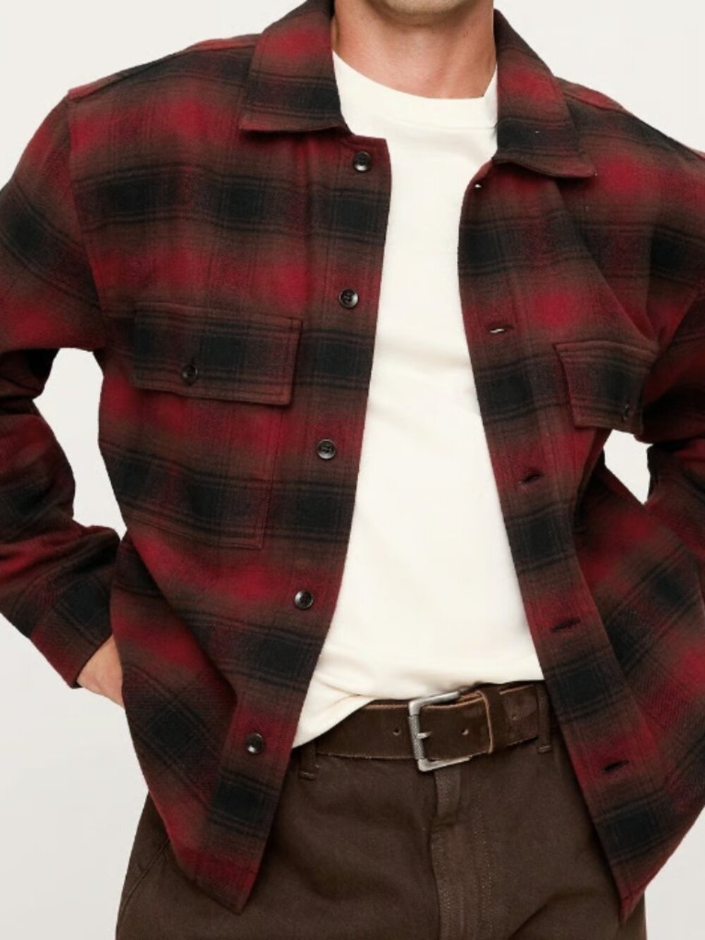 Banana Republic Relaxed-Fit Plaid Flannel Overshirt (M)